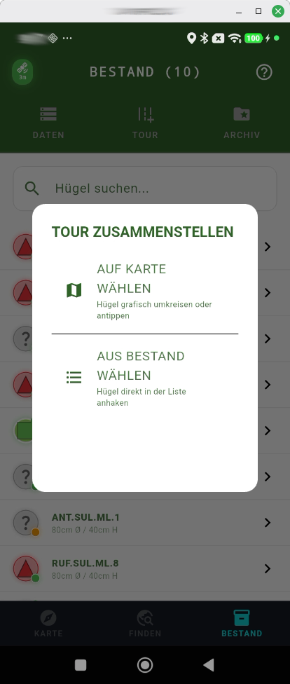 Tour Planung Split View